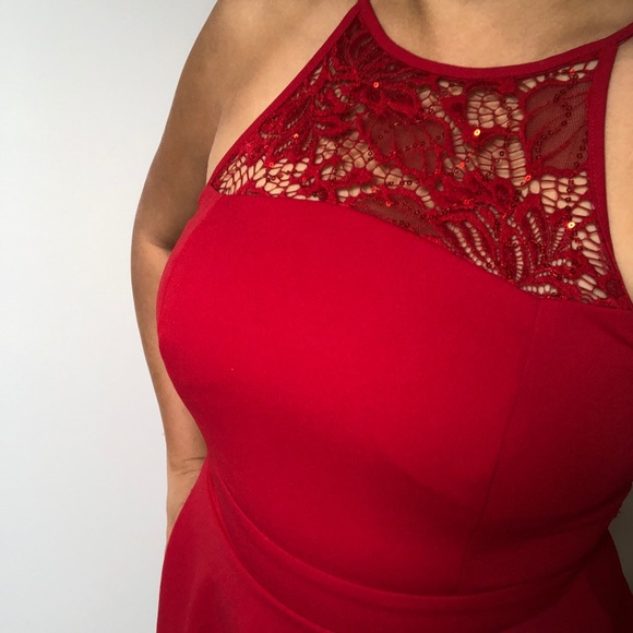 ❤️ Red Sequins Flair Dress ❤️ - Picture 2 of 5